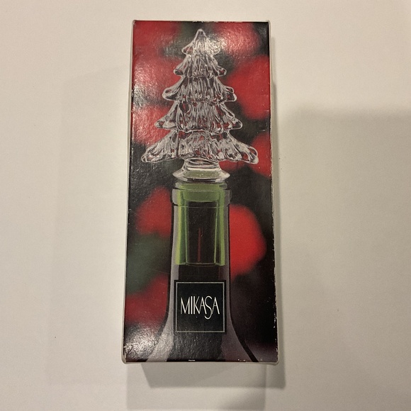 Mikasa Holiday Time Lead Crystal Christmas Tree Wine Bottle Stopper - Picture 1 of 3